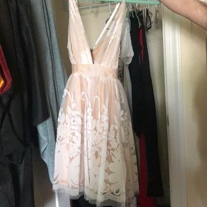 white nude dress